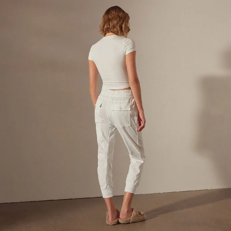 Mixed Media Pant - White