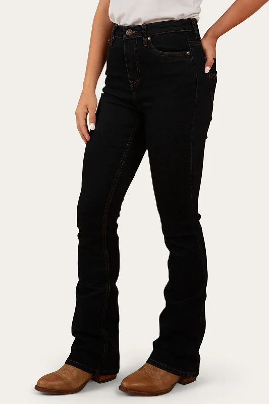 Penny Womens High Rise Bootleg Jean - Dark Blue