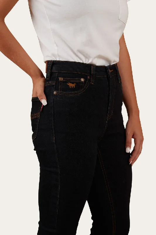 Penny Womens High Rise Bootleg Jean - Dark Blue