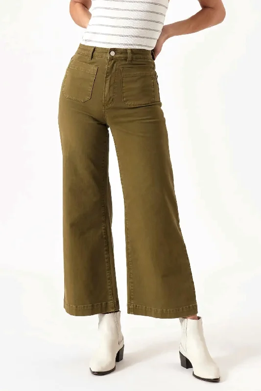 ROLLAS Womens Sailor Jeans Army Green