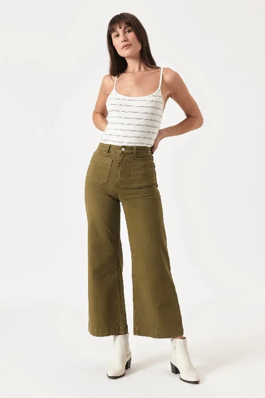 ROLLAS Womens Sailor Jeans Army Green