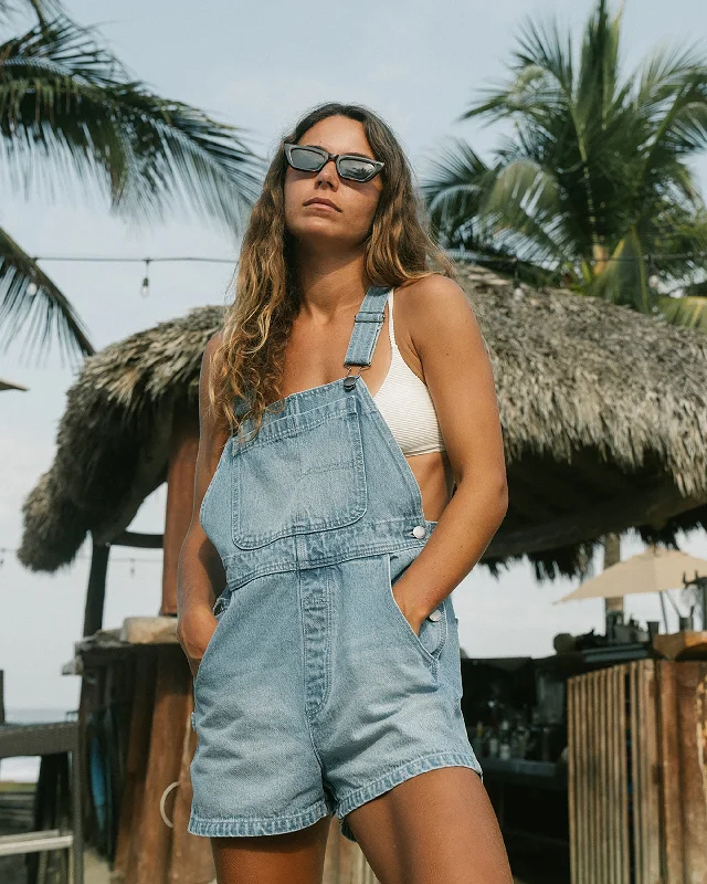 Sand Canyon Denim Short Overalls - Light Wash