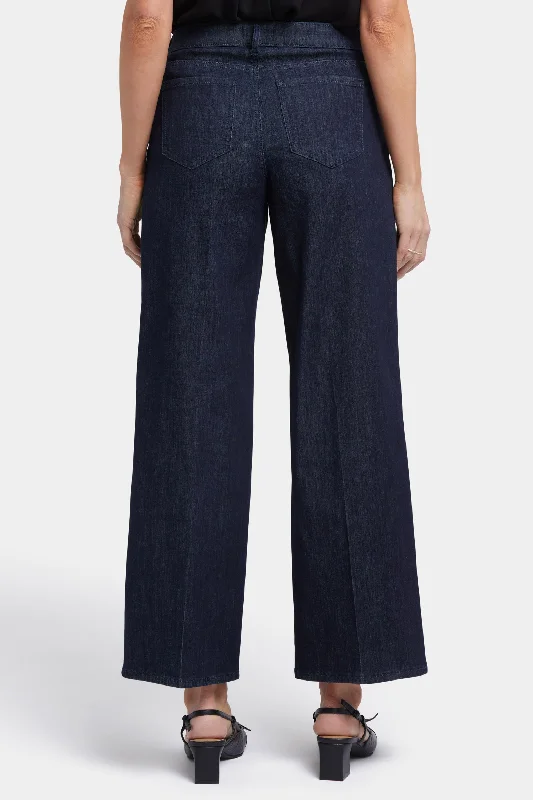 Teresa Wide Leg Ankle Jeans - Rinse