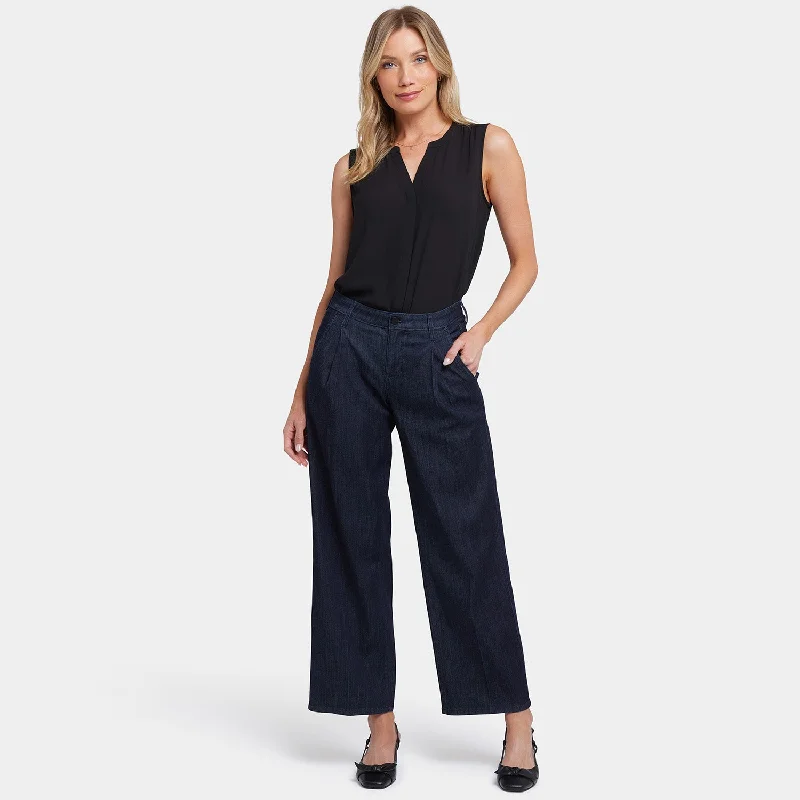 Teresa Wide Leg Ankle Jeans - Rinse