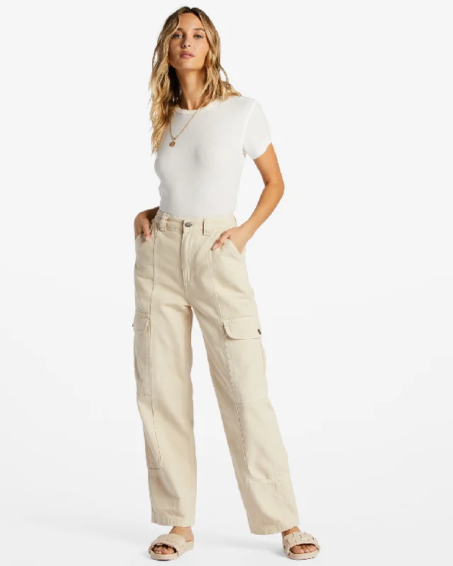 Wall To Wall Denim Cargo Pants - Antique White