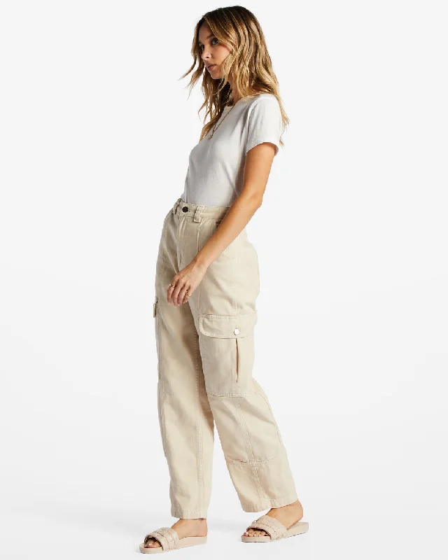 Wall To Wall Denim Cargo Pants - Antique White