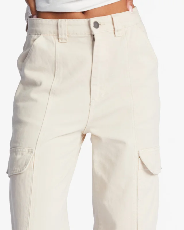 Wall To Wall Denim Cargo Pants - Antique White